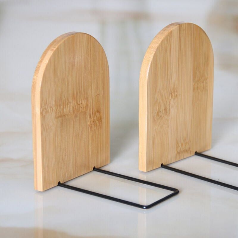 foto del prodotto  13 9,5 cm 2 pezzi fermalibri in legno, fermalibri antiscivolo, blocco libri, scaffale per libri, divisorio per libri, porta libri per uffici,