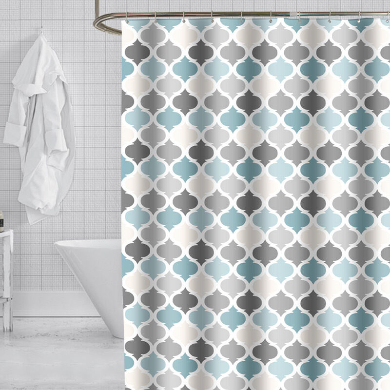 foto del prodotto  180x200cm tenda da bagno decorativa con vasca lunga, in tessuto di poliestere impermeabile, resistente alla muffa, lavabile in lavatrice, con 12