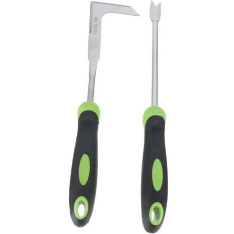foto del prodotto  2 attrezzi da giardinaggio, sarchiatore manuale e forcone per tarassaco in acciaio inossidabile per rimuovere le erbacce e diserbare le fessure del