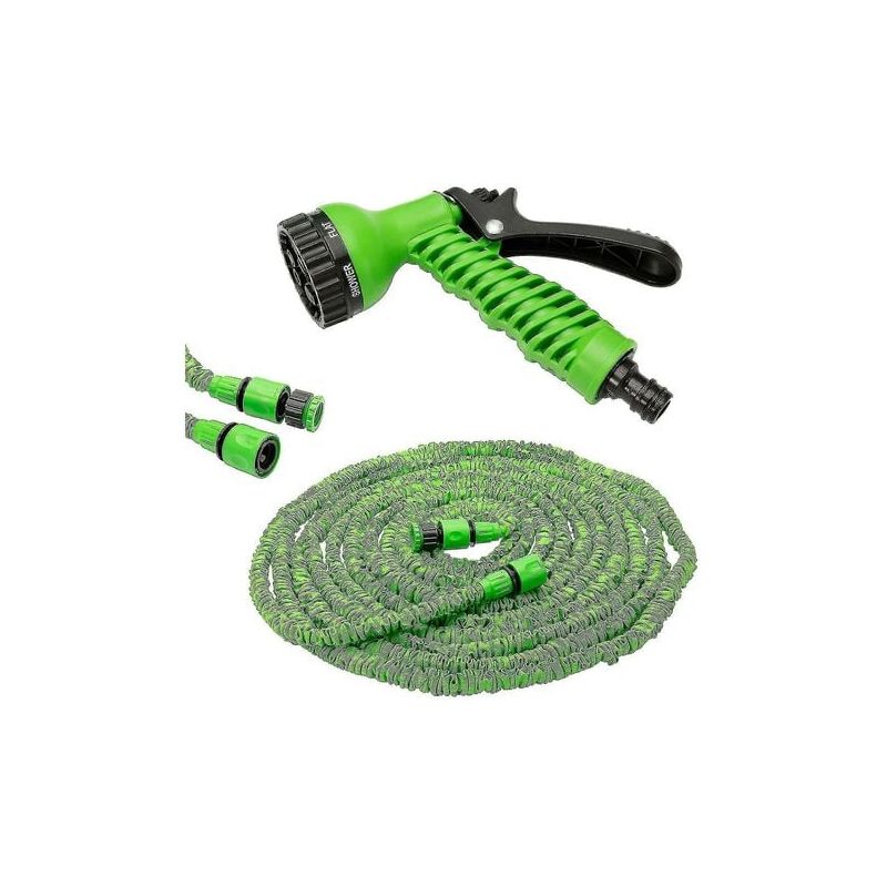 foto del prodotto  200 pieds tuyau d arrosage extensible avec 7 fonctions pistolet peinture