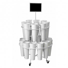 foto del prodotto  2c portafiori espositore pz 20 bianco cm 82 x 155 h con rotelle 740398 740404 
