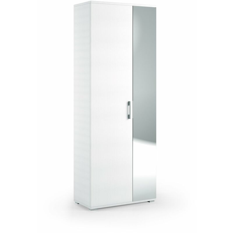 foto del prodotto  3c multiuso con specchio 1 cassetto e 6 ripiani interni bianco ante bianco con specchio