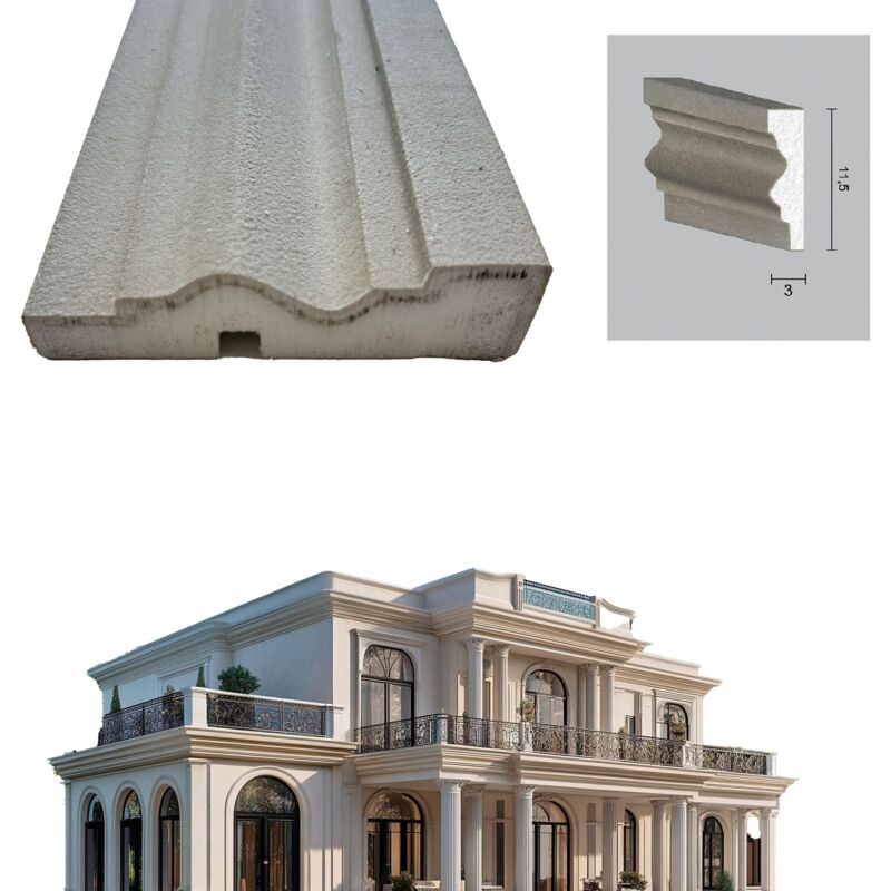 foto del prodotto  8,99ml stock pacco da 20ml di cornice decorativa in xps resinata per esterno 11,5x3x200cm pd113