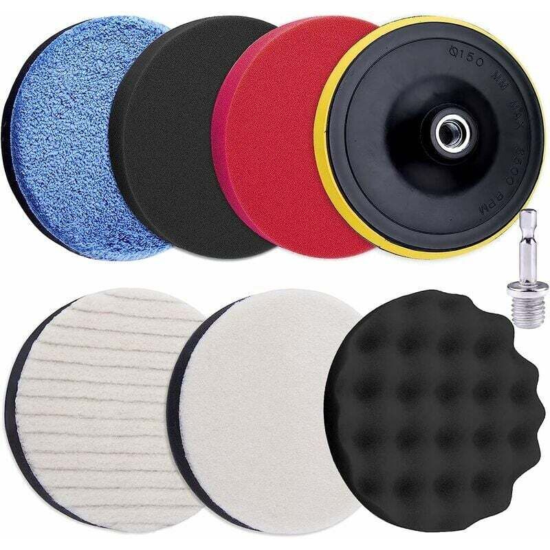 foto del prodotto  8 pezzi tampone per lucidatura 125mm spugna per lucidatura kit tampone per lucidatura per auto schiuma spugna per lucidatura attacco per lucidatore