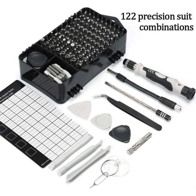 foto del prodotto  adatto per l uso familiare set di cacciaviti di precisione 122 in 1 kit di strumenti di riparazione fai da te per riparare iphone, pc, macbook,