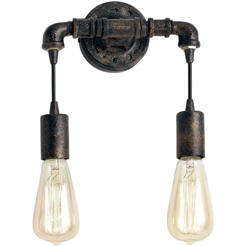 foto del prodotto  applique amarcord in metallo ruggine invecchiato con due punti luce 