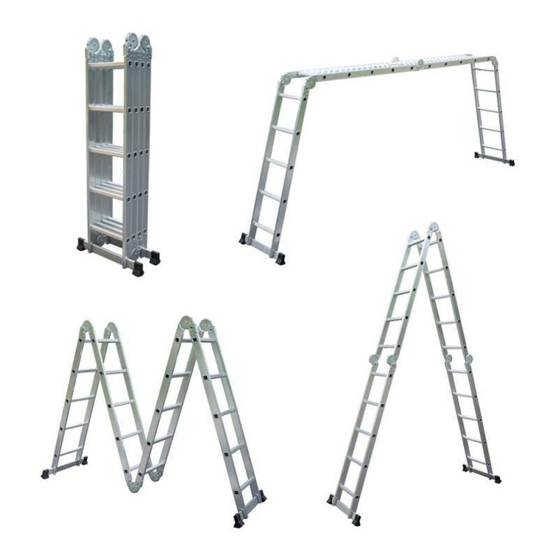 foto del prodotto  chelle multifonction pliable 4x5 marches 6 en 1 5.7m 100 aluminium avec plateforme chafaudage
