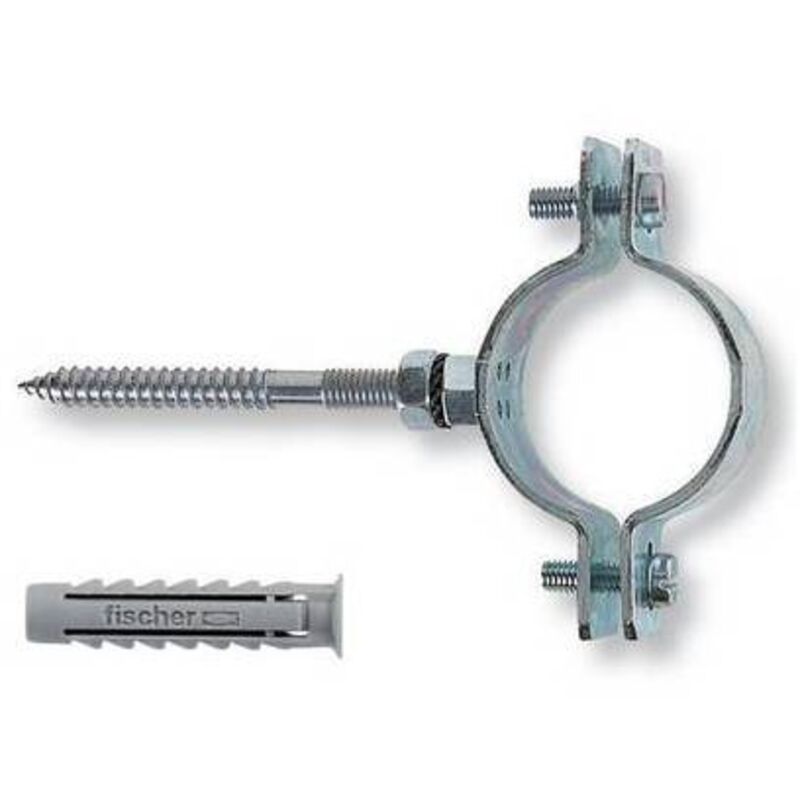 foto del prodotto + collari pesanti in acciaio con vite e tasselli cps pz. 2 x 3/4 fisch