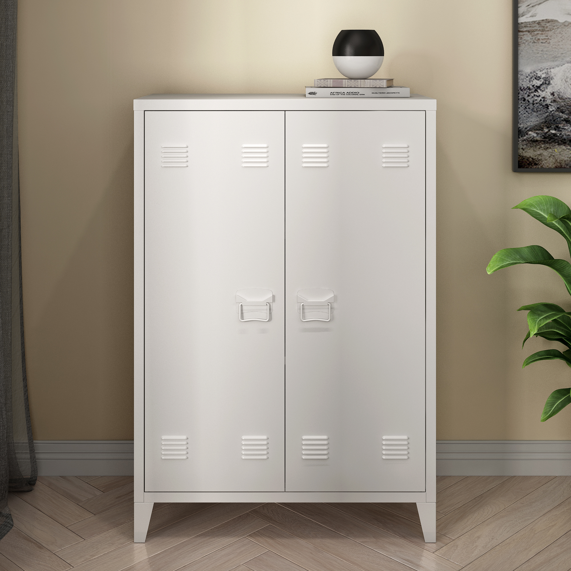 foto del prodotto  en.casa armadietto da ufficio orip in acciaio 110 x 75 x 33 cm bianco