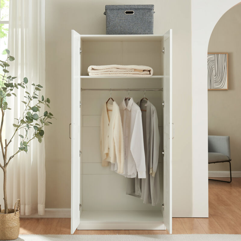 foto del prodotto  en.casa armadio guardaroba finning con ante a persiana 176 x 80 x 52 cm bianco