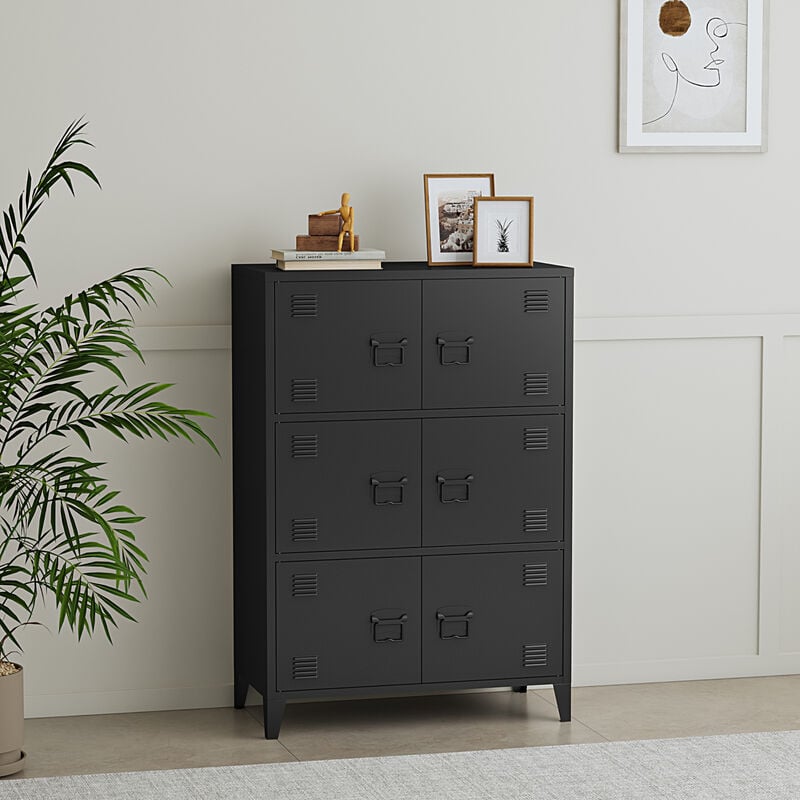 foto del prodotto  en.casa armadio hamina mobile in acciaio per archivio 113 x 80 x 40 cm nero
