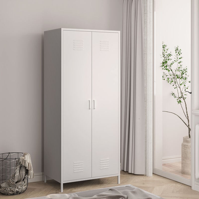 foto del prodotto  en.casa armadio sein joki per guardaroba in acciaio 180 x 76 x 50 cm bianco