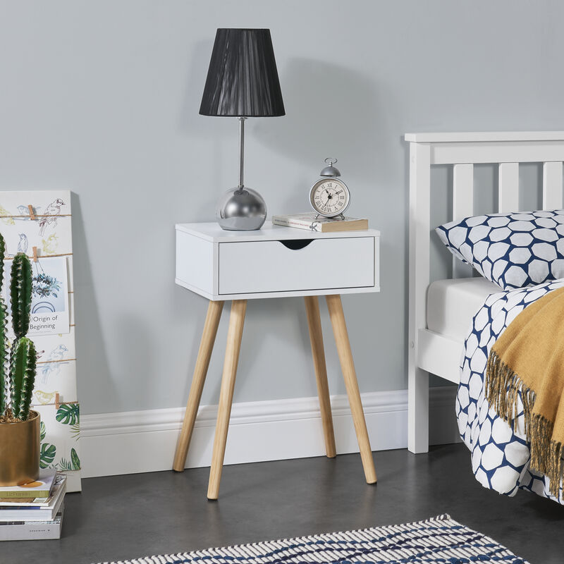 foto del prodotto  en.casa comodino tavolino laterale s rby con cassetto bianco