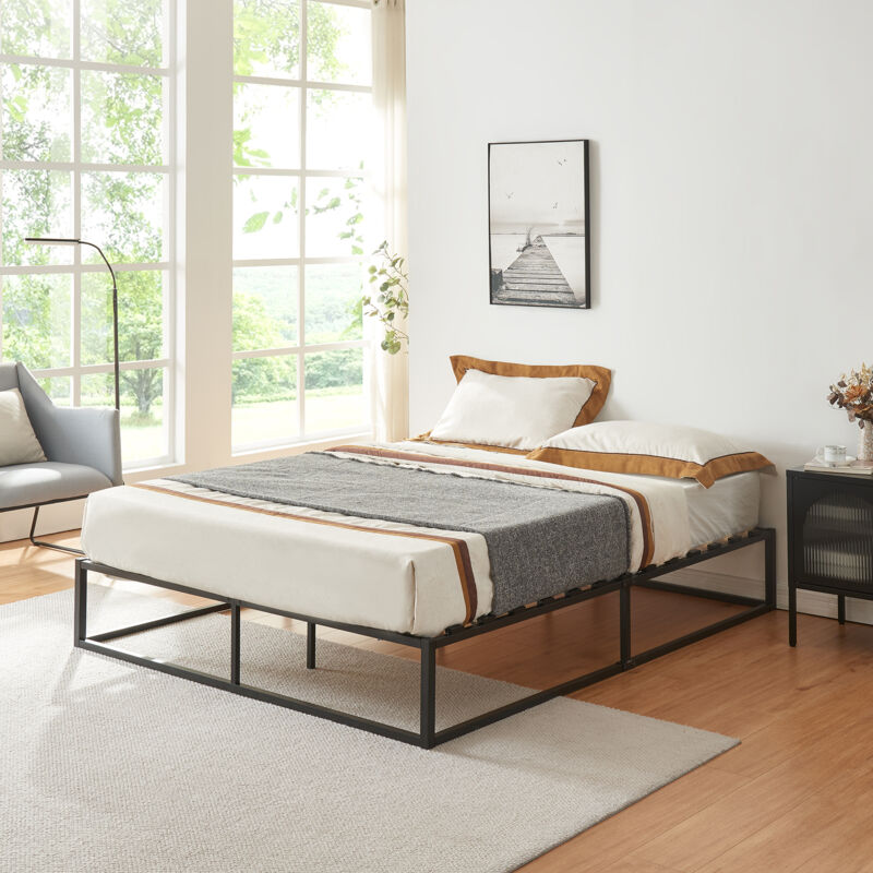 foto del prodotto  en.casa letto matrimoniale kreta in acciaio 180 x 200 cm nero