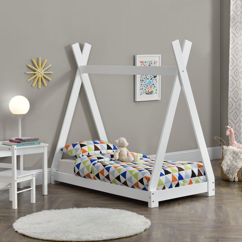 foto del prodotto  en.casa letto per cameretta onejda a forma di capanna 70 x 140 cm bianco