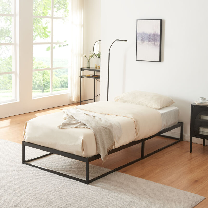 foto del prodotto  en.casa letto singolo trerunta 90x200 cm in acciaio nero
