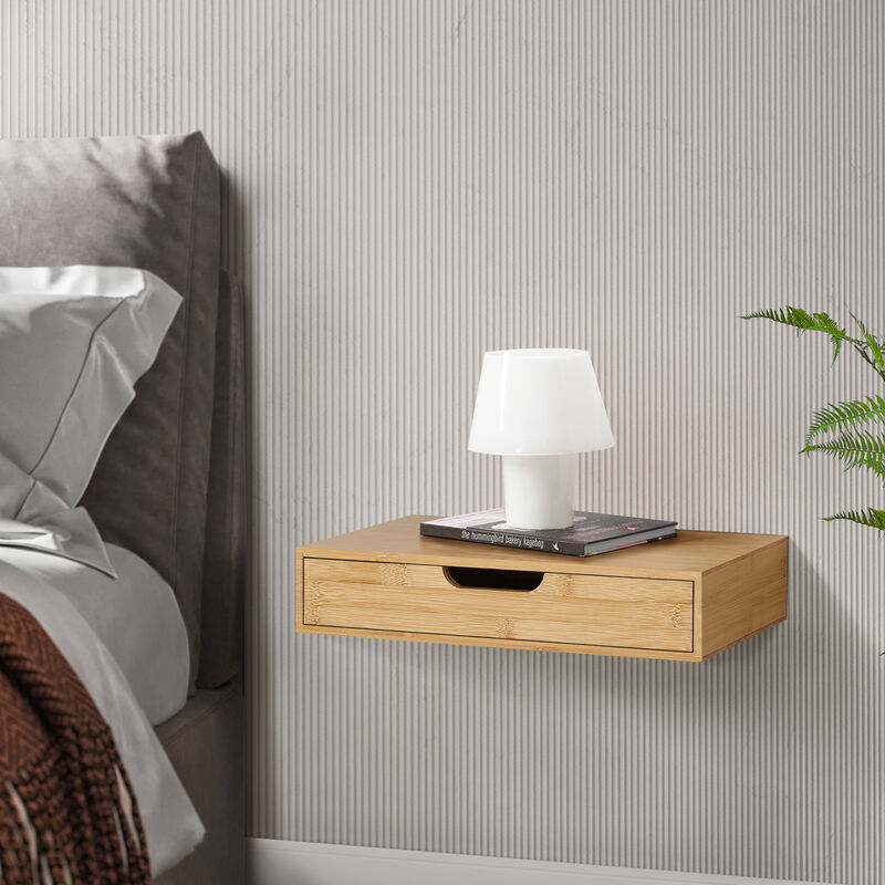 foto del prodotto  en.casa mensola bokn con cassetto integrato 40 x 24 x 8 cm bamb naturale