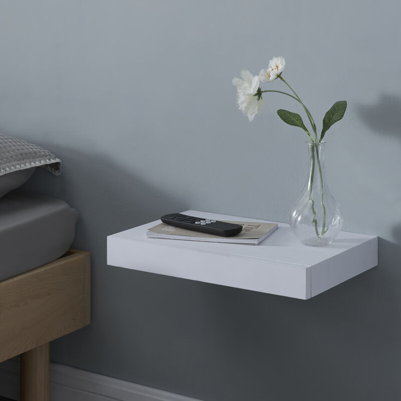 foto del prodotto  en.casa mensola hyvink con cassetto integrato comodino sospeso 39,5 x 25 x 5 cm bianco