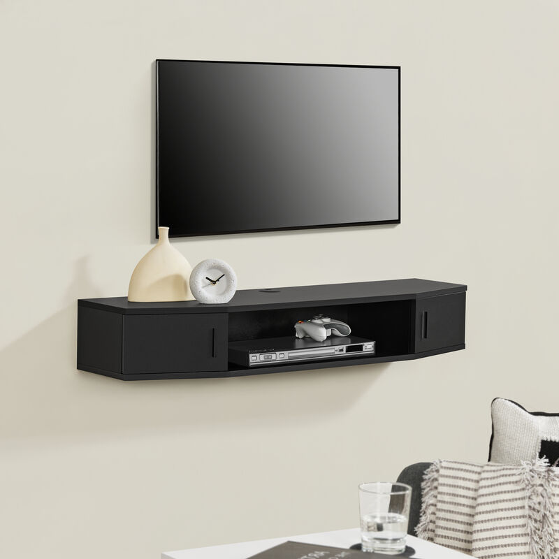 foto del prodotto  en.casa mensola tv t rring sospesa a muro 17,5 x 110 x 30 cm nero