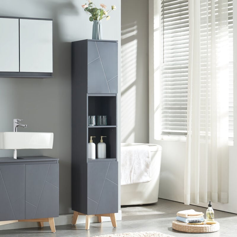 foto del prodotto  en.casa mobile a colonna overath per bagno grigio