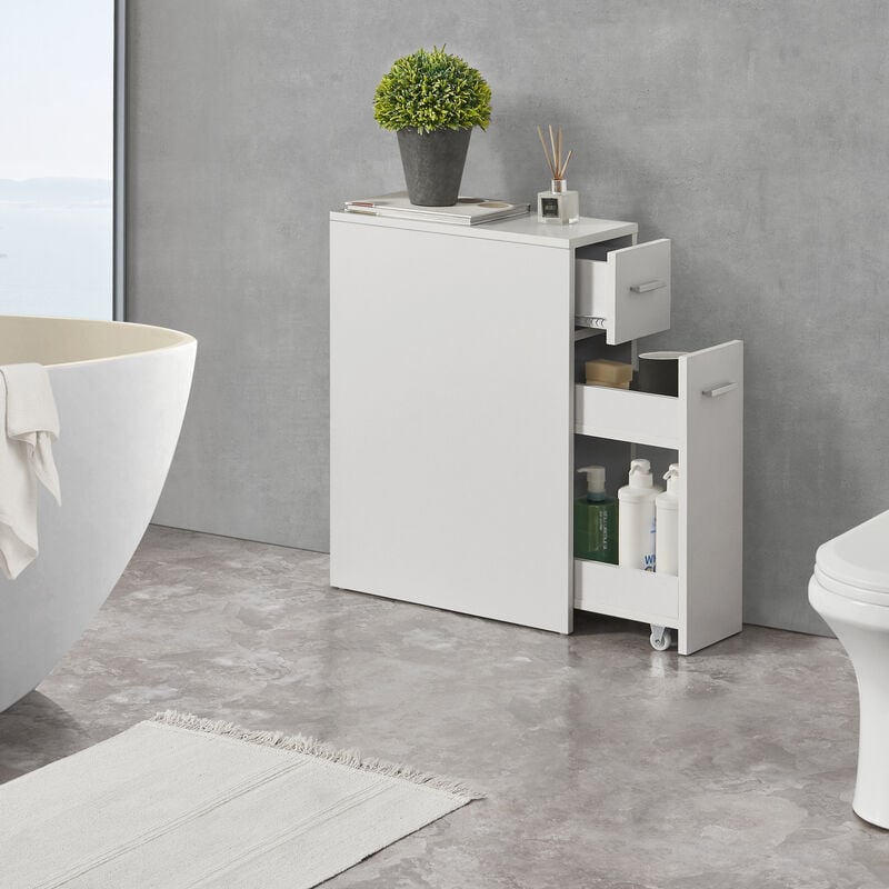 foto del prodotto  en.casa mobile da bagno kauhajoki salvaspazio con 2 cassetti 61 x 20 x 45 cm bianco