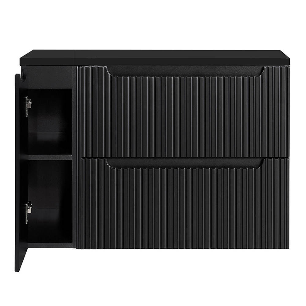 foto del prodotto  en.casa mobile sottolavabo da parete newport con 2 cassetti e armadietto 100 x 60 x 40 cm nero