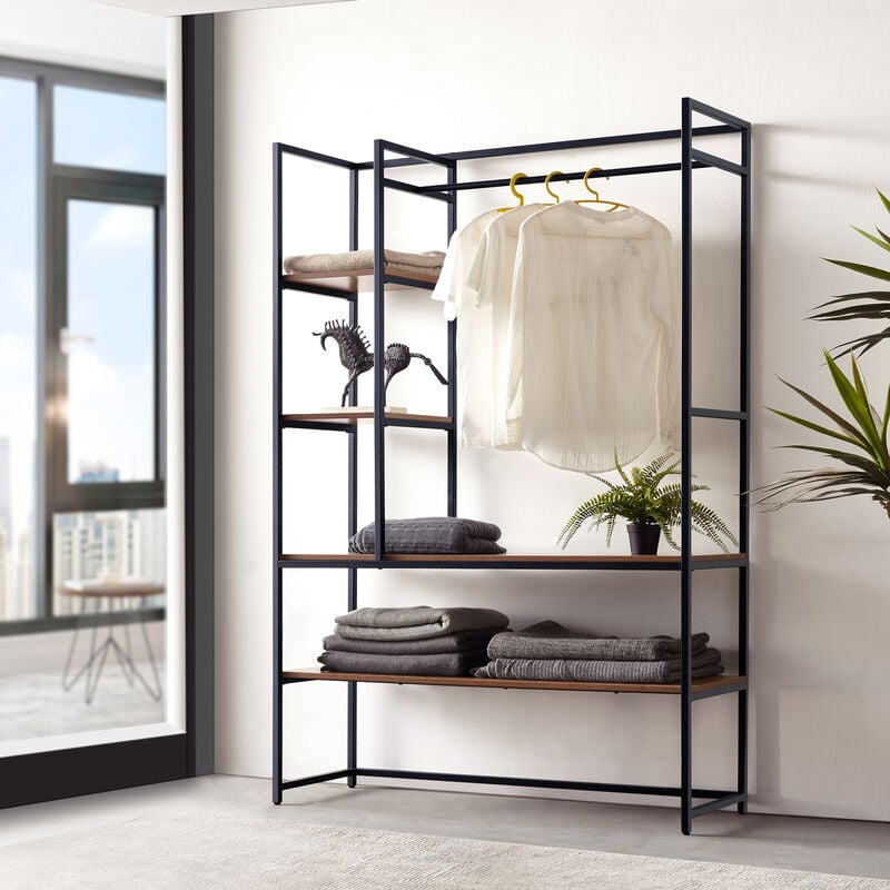 foto del prodotto  en.casa organizzatore guardaroba horgau 180 x 120 x 40 cm color noce nero