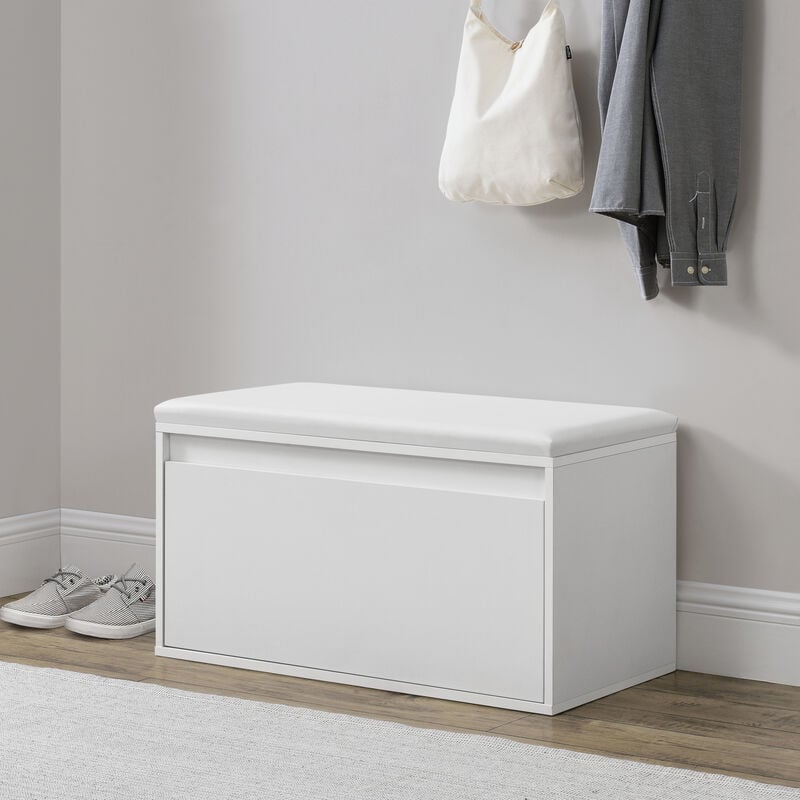 foto del prodotto  en.casa panchina portascarpe degerfors con cassetto 80x39x45 cm bianco