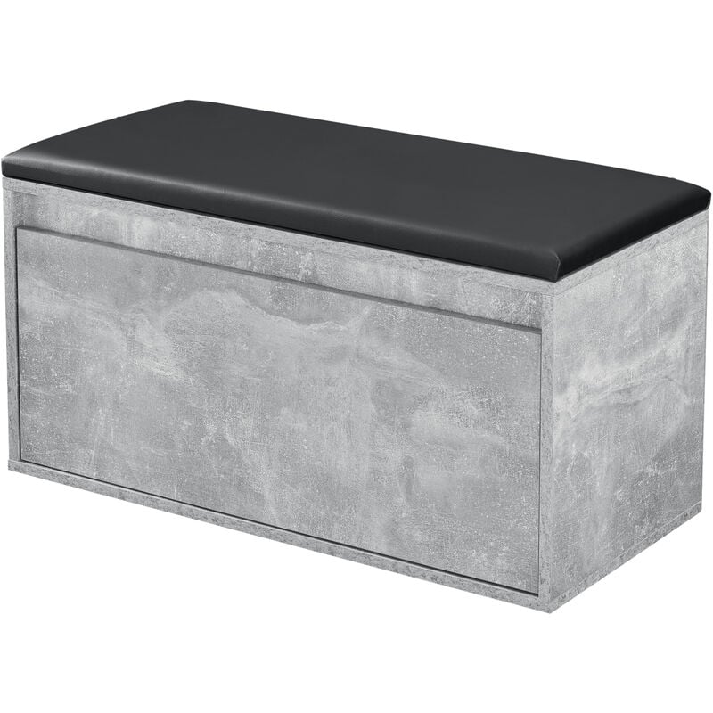 foto del prodotto  en.casa panchina portascarpe degerfors con cassetto 80x39x45 cm effetto cemento nero