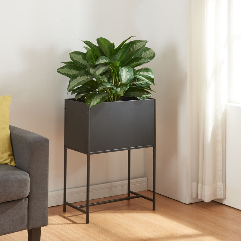foto del prodotto  en.casa portavasi porsgrunn contenitore rettangolare metallo nero 70 x 50 x 30 cm