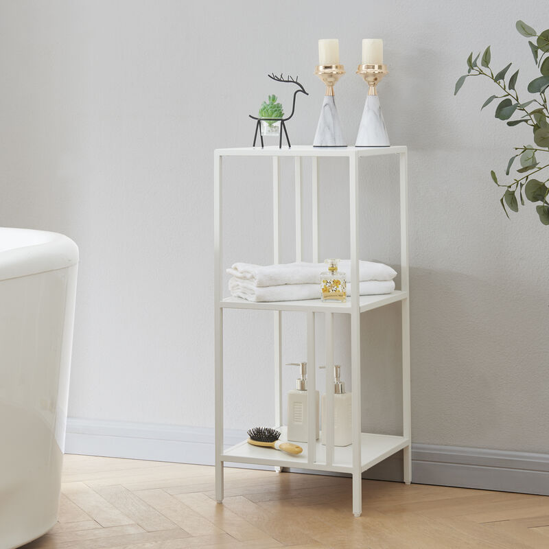 foto del prodotto  en.casa scaffale basso kumlinge in acciaio a 3 ripiani quadrati 80 x 35 x 35 cm bianco