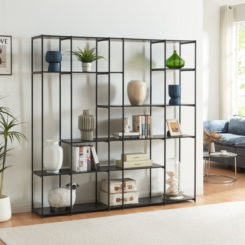 foto del prodotto  en.casa scaffale da terra r lingen libreria con ripiani aperti 180x180x33 cm nero