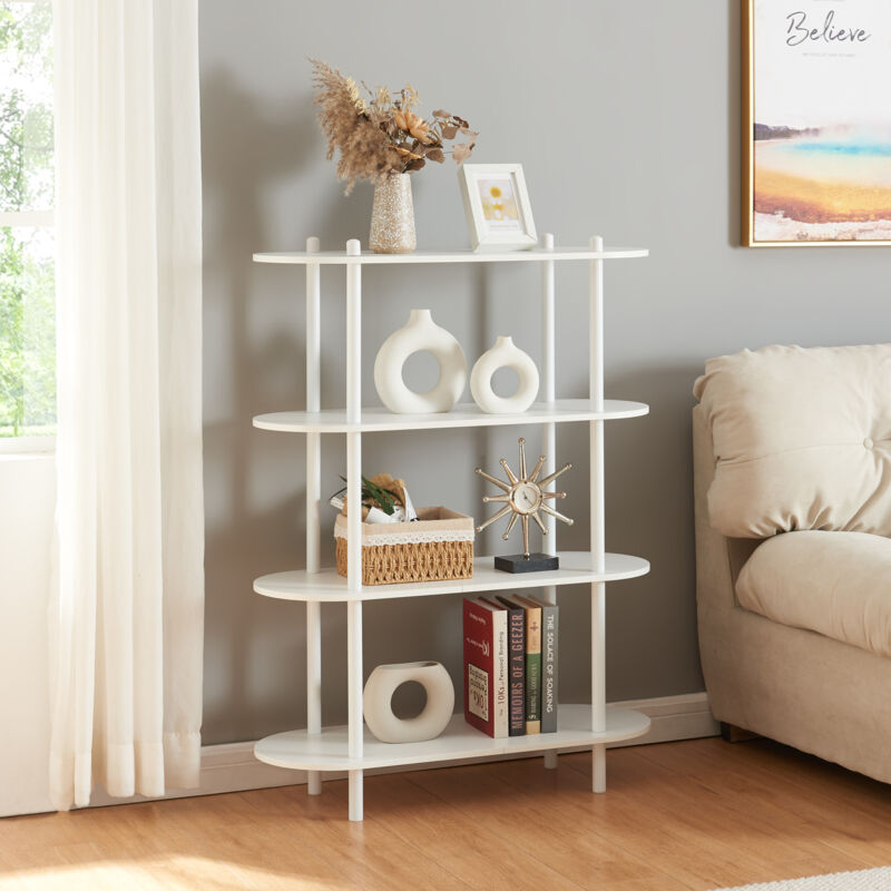 foto del prodotto  en.casa scaffale da terra vre libreria con 4 ripiani bianco