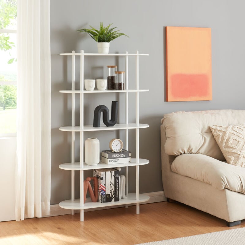 foto del prodotto  en.casa scaffale da terra vre libreria con 5 ripiani bianco