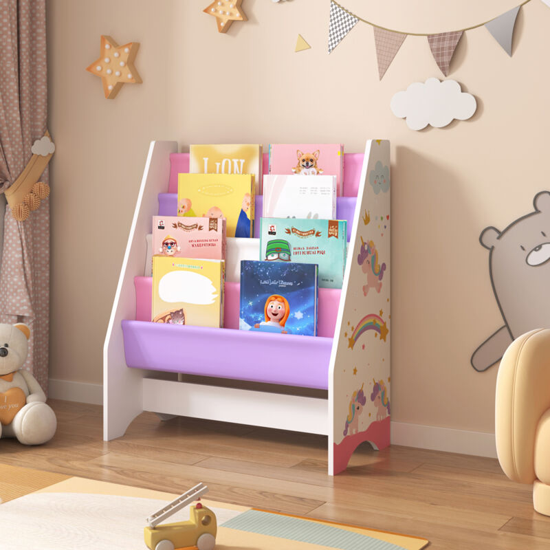 foto del prodotto  en.casa scaffale fisterra per cameretta con 4 contenitori a scaletta decorazione unicorno