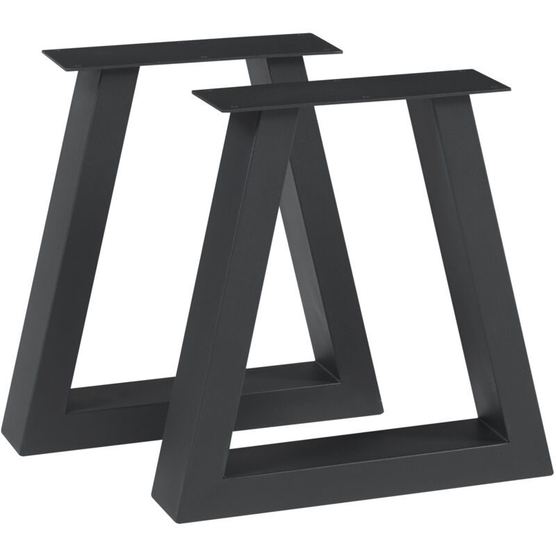 foto del prodotto  en.casa set di 2 gambe trapezoidali greiling per mobili fai da te altezza 40 cm acciaio nero