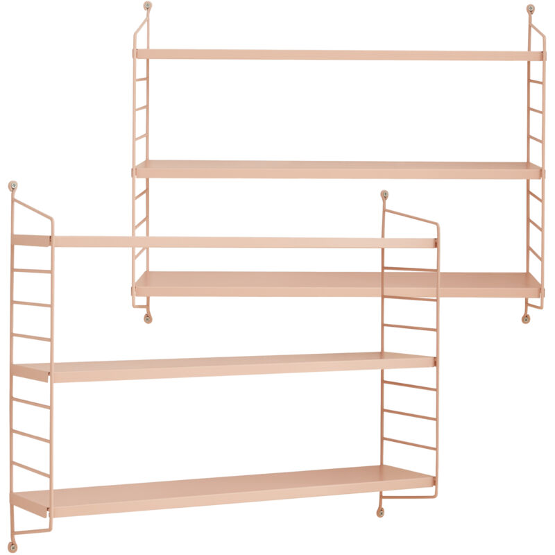 foto del prodotto  en.casa set di 2 scaffali da parete str ngn s a 3 ripiani regolabili 50 x 60 x 15 cm acciaio beige pesca