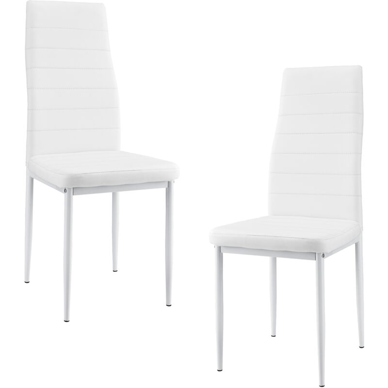 foto del prodotto  en.casa set di 2 sedie da sala pranzo rivestimento in similpelle bianco