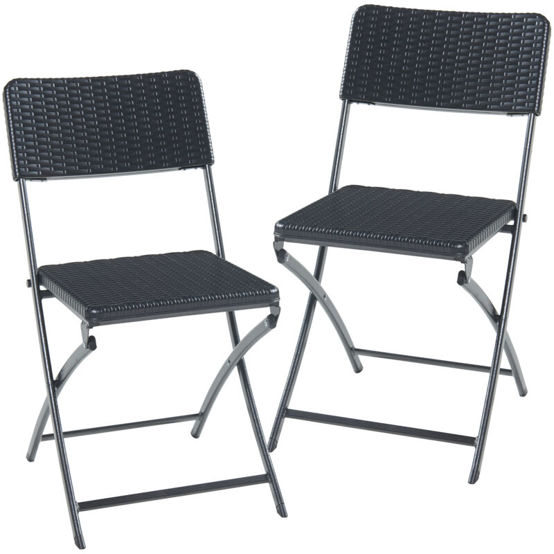 foto del prodotto  en.casa set mark di 2 sedie pieghevoli nero effetto rattan