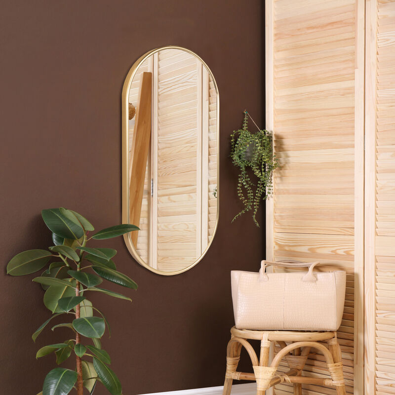 foto del prodotto  en.casa specchio da parete picciano ovale 40 x 80 cm color oro