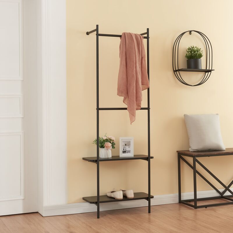 foto del prodotto  en.casa stand appendiabiti da parete bremanger 162 x 60 x 26 cm nero