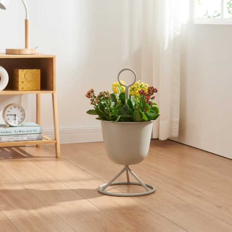 foto del prodotto  en.casa stand portapiante alphen con 1 vaso grigio chiaro