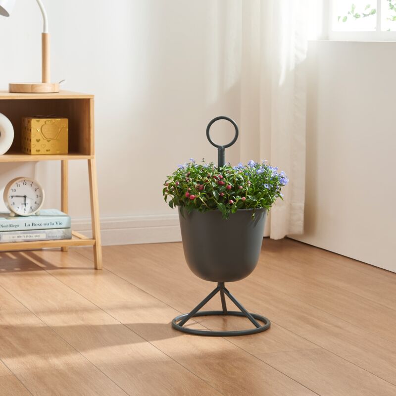 foto del prodotto  en.casa stand portapiante alphen con 1 vaso nero