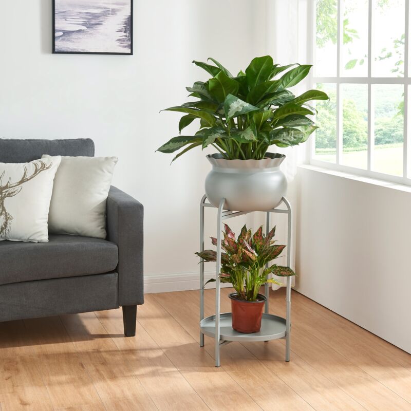 foto del prodotto  en.casa stand portapiante altena 60 x 27 x 27 cm metallo grigio scuro