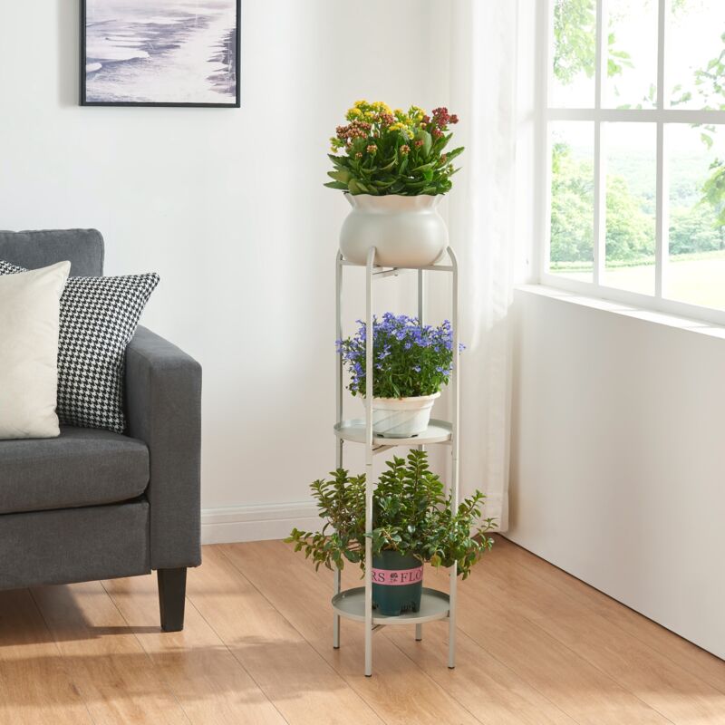 foto del prodotto  en.casa stand portapiante altena 94,5 x 27 x 27 cm metallo grigio chiaro