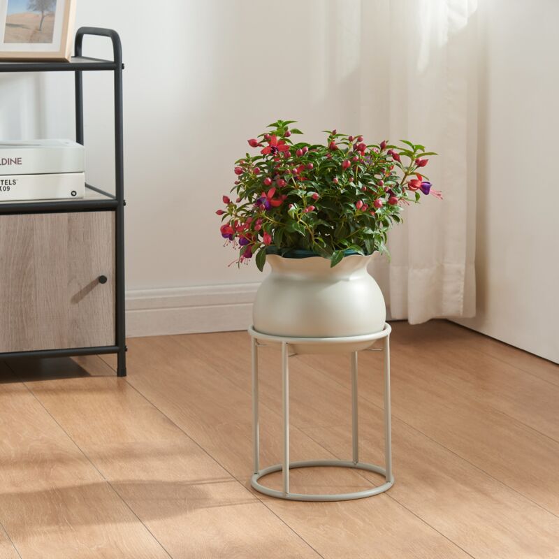 foto del prodotto  en.casa stand portapiante assen 31,5 x 19,5 cm metallo grigio chiaro