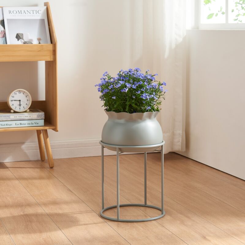 foto del prodotto  en.casa stand portapiante assen 38 x 23,5 cm metallo grigio scuro