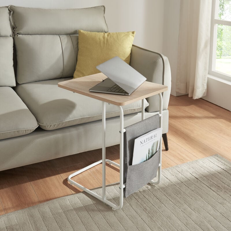 foto del prodotto  en.casa tavolino basso dyr y 56 x 48 x 37 cm bianco effetto rovere