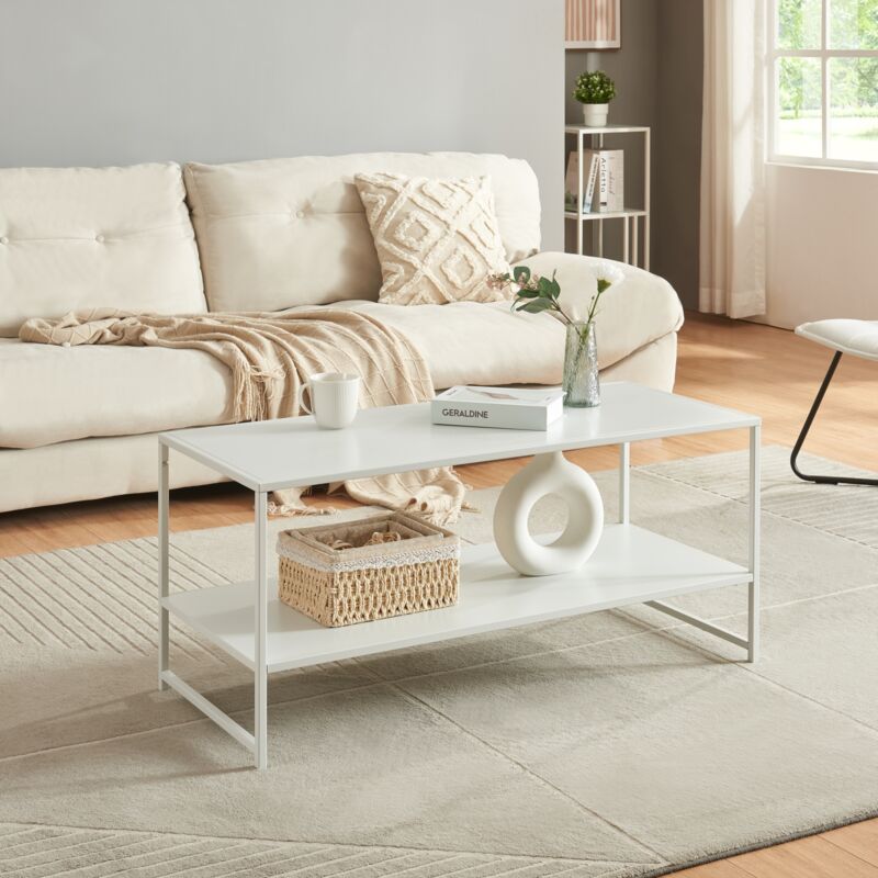foto del prodotto  en.casa tavolino basso ruokolahti in acciaio bianco opaco