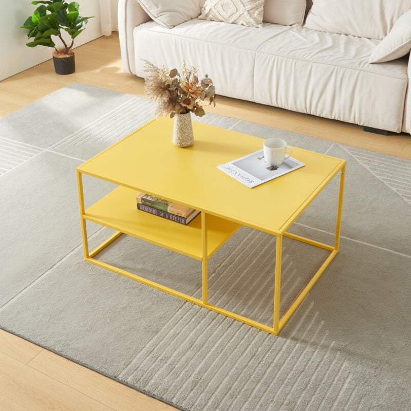 foto del prodotto  en.casa tavolino da salotto solund metallo giallo
